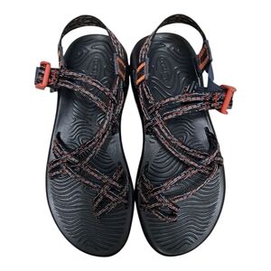 Chaco Black and Orange Strappy Sandals